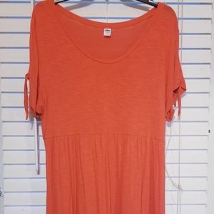 XL orange babydoll top. NWOT.